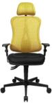Topstar Irodai forgószék Head Point SYX fejtámlás - BC09 fekete-sárga / Állítható magasságú karfa / Parketta görgő