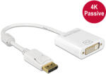 Delock Adapter Displayport 1.2-Dugós Csatlakozó - DVI-Csatlakozóhüvely 4K Passzív, Fehér