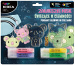 DERFORM Üvegfesték készlet, 4 foszforeszkáló üvegfesték 2 db felakasztható fényvarázs formával, állatos, Kidea (DFM-ZZMISCKA) - officetrade