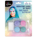 DERFORM Arcfesték, tégelyes, 6 db-os, csillogó, lányos színek, Kidea (DFM-FDTBKA) - officetrade