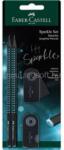 Faber-Castell Sparkle Midnight 4 db-os fekete/óceánkék B háromszögletű grafitceruza szett (FABER-CASTELL_FC118295) (FABER-CASTELL_FC118295)