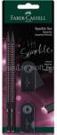 Faber-Castell Sparkle Midnight 4 db-os fekete/rózsa B háromszögletű grafitceruza szett (FABER-CASTELL_FC118296) (FABER-CASTELL_FC118296)
