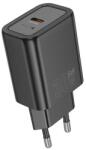 hoco. n63 hálózati töltő (USB-A+USB-C, 30W, fekete) (N63_USB_TYPEC_B)