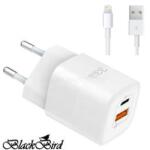 BlackBird ZCD-015B-AC GAN 33W hálózati adapter + USB/Lightning kábel 1m (fehér) (BH1652) (BH1652)
