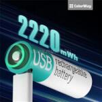 ColorWay AA újratölhető elem, USB-C 2200 mAh 1.5B (Li-Polymer) (2pc. ) (CW-UBAA-10) (CW-UBAA-10) (CW-UBAA-10)