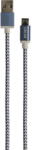 Grixx Cablu date GRIXX - Micro USB to USB, impletit, lungime 3m - albastru/alb (GRCAMUSBFMC103) - vexio