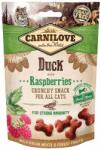 CARNILOVE Crunchy Snacks recompense pentru pisici, cu rata si zmeura 50 g