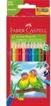 Faber-Castell Junior Papagáj 12 db háromszögletű színes ceruza készlet hegyezővel (FABER-CASTELL_FC120523) (FABER-CASTELL_FC120523)