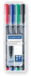STAEDTLER Alkoholos marker készlet, OHP, 1 mm, 'Lumocolor 317 M', 4 különböző szín (TS317WP4) (TS317WP4)