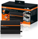 OSRAM Powerinvert 500W, módosított szinuszhullámú inverter 12V DC-ről 230V AC-re, 500W tartós és 1000W csúcsteljesítménnyel, USB 2.1A porttal és akkumulátorcsipeszes csatlakozással, OEINVU500 (OEINVU500)