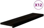 vidaXL lépcsőfokok 12 db Sötétbarna 100x25x2 cm tömör fa tölgyfa 3283040 (3283040)