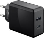 Goobay hálózati töltő USB-C PD / USB-A 28W fekete (44960) (44960)