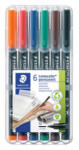 STAEDTLER Alkoholos marker készlet, OHP, 1 mm, 'Lumocolor 317 M', 6 különböző szín (TS317WP6) (TS317WP6)