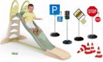 Smoby Set tobogan cu dublu val și semafor elecronic Toboggan XL Life Smoby cu semne de circulație și conuri (SM820304-5)