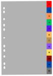 Optima Index plastic color, A4+, extra wide, 120 microni, numeric 1-12, Optima (OP-5130120112CP)