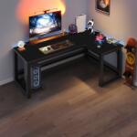 Rebiko Corner gaming számítógépes íróasztal modern fekete loft 140cm