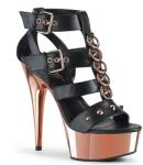 Pleaser szandál fekete-rózsaarany. 39-es - szexshop