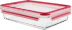 emsa CLIP & CLOSE glass food storage container 2.0 liters (transparent/red, rectangular) (N1041100) - vexio