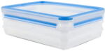 emsa CLIP & CLOSE cold cuts box system 1.0 liter, 4-piece, can (transparent/blue, rectangular) (508556) - vexio