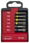 ABRABORO színes bit készlet PZ2/PH2/TX20/25/30/40 x 50 mm 6 részes (060802060012)