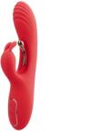 Passion Labs Vibrator Rabbit Flame, Super Puternic, 3 Motoare Independente, 9 Moduri Vibratii, Silicon, USB, Rosu, 22.2 cm, Passion Labs Vibrator
