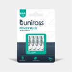 Uniross Power Plus 1, 5V AAA (LR03) alkáli tartós mikroceruza elem 4db/csomag UPPAAAPK4 (UPPAAAPK4)