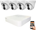 Uniview 4 dome kamerás IP kamera rendszer 4MP