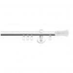 SN Deco Group Galerie cu profil aluminiu Ahile, Ø 19mm, simplă albă cu consolă plată, 160 cm Suport draperie