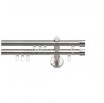 SN Deco Group Galerie cu profil aluminiu Dop, Ø 19mm, dublă nichel cu consolă plată, 240 cm Suport draperie