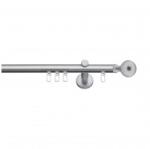 SN Deco Group Galerie cu profil aluminiu Ball, Ø 19mm, simplă nichel-satinat cu consolă plată, 400 cm Suport draperie