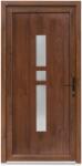 Bastion Usa intrare PVC Gisela, 5 camere izolare, 980x2000 mm, deschidere dreapta privit din interior, alb interior / nuc exterior