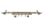 Sn Deco Group Galerie dubla metalica Evantai 25mm cu 19mm, bronz antic, 240 cm, prindere perete, KIT COMPLET Suport draperie