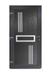 Bastion Usa intrare PVC Alon, 5 camere izolare, 980x2000 mm, deschidere stanga privit din interior, antracit pe ambele fete