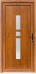 Bastion Usa intrare PVC Gisela, 5 camere izolare, 980x2000 mm, deschidere dreapta privit din interior, alb interior / stejar auriu exterior
