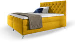 Wilsondo GULIETTE ágyneműtartós kárpitozott boxspring ágy matracokkal 200x200 - sárga