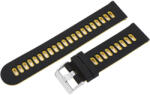  Műanyag okosóra szíj, gyorskioldós, fekete/sárga színű, normál hossz, 22mm (9323-9)