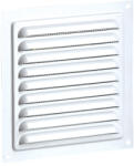 Dalap Fém szellőzőrács karima nélkül, fix zsaluval és rovarhálóval 250x250 mm, fehér (541)
