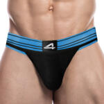 CUT4MEN Rugby Jockstrap - fekete-kék prémium hálós alsónemű - pajkospajtas