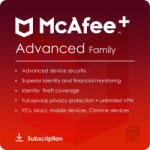 McAfee McAfee+ Advanced Family Dispozitive nelimitate / 1 an (MPA31MNRURDACD)
