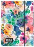 DERFORM Virágos gumis mappa A4-es - Watercolor Flowers (TGA4B7A10) - iskolataskawebshop