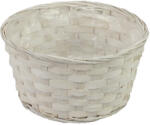  Bambusz kosár - bélelt, fonott, kerek 20*11cm - natúr 4524