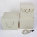  Kocka doboz szett krém 3db/szett - papelito