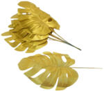  Philo levél matt arany 12db/csomag - virágdekorációhoz és koszorúhoz