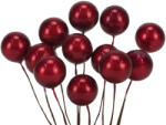 Papelito Piros gyöngyház bogyó nagy 12db/csomag - természetes dekorációhoz és koszorúhoz