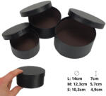  Papírdoboz kerek fekete 3db/szett