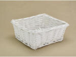  Fonott kocka vesszőtál - fehér, béléssel 26*26*10cm 4096W