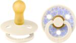 BIBS Set 2 suzete cu tetina rotunda din latex 6 luni+ Colour Studio Collection Flower Ivory, 1 bucata, Bibs
