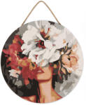 Figured Art Set pictura pe numere rotunda, pe lemn, Frumusete ascunsa in flori, O30cm (RFA039)