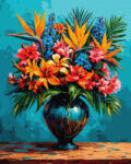 iPicasso Set pictura pe numere, cu sasiu, Buchet cu floarea paradisului, 40x50 cm (PC40501384)