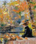 Figured Art Set pictura pe numere, cu sasiu, Femeie si toamna, inspiratie Renoir, 40x50 cm (FA10467-Y)